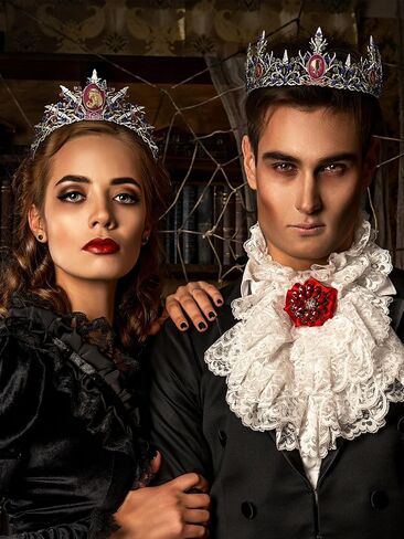 SWEETV Couple Crowns for Women & Men,Crystal Queen Tiara King Crown Set,2-Pack Medieval Hair Accessories for Prom Wedding Photo Shoot Birthday【Couple Crowns Series】 in Saudi Arabia