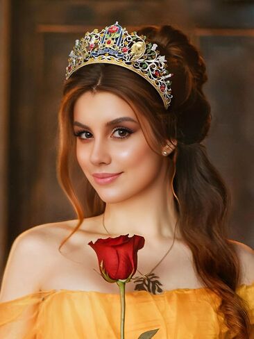 SWEETV Couple Crowns for Women & Men,Crystal Queen Tiara King Crown Set,2-Pack Medieval Hair Accessories for Prom Wedding Photo Shoot Birthday【Couple Crowns Series】 in Saudi Arabia