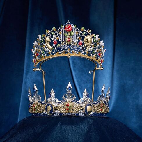 SWEETV Couple Crowns for Women & Men,Crystal Queen Tiara King Crown Set,2-Pack Medieval Hair Accessories for Prom Wedding Photo Shoot Birthday【Couple Crowns Series】 in Saudi Arabia