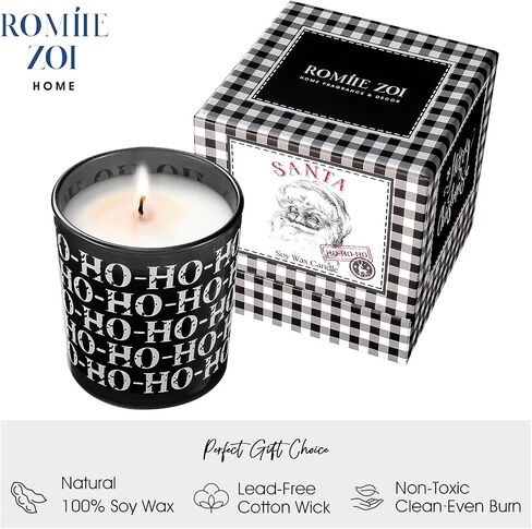 Christmas Scented Candle - 6oz Soy Wax Candle, Snowy Christmas, Infused with Snowy Christmas Aroma - Pink & Gold Gift Box Packaged for Christmas Holiday Season Gift in Kuwait