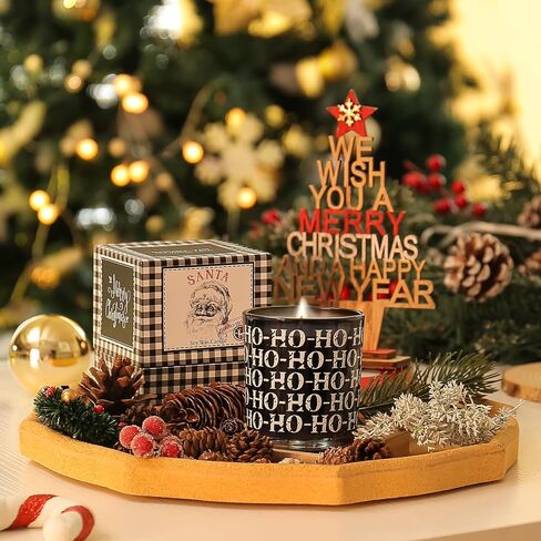 Christmas Scented Candle - 6oz Soy Wax Candle, Snowy Christmas, Infused with Snowy Christmas Aroma - Pink & Gold Gift Box Packaged for Christmas Holiday Season Gift in Kuwait