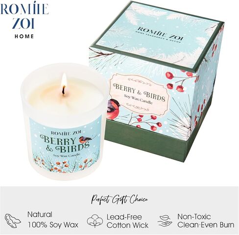 Christmas Scented Candle - 6oz Soy Wax Candle, Snowy Christmas, Infused with Snowy Christmas Aroma - Pink & Gold Gift Box Packaged for Christmas Holiday Season Gift in Kuwait