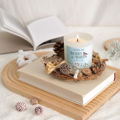 Christmas Scented Candle - 6oz Soy Wax Candle, Snowy Christmas, Infused with Snowy Christmas Aroma - Pink & Gold Gift Box Packaged for Christmas Holiday Season Gift in Kuwait