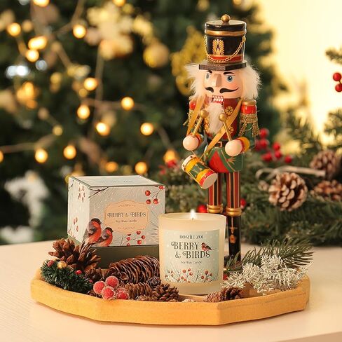 Christmas Scented Candle - 6oz Soy Wax Candle, Snowy Christmas, Infused with Snowy Christmas Aroma - Pink & Gold Gift Box Packaged for Christmas Holiday Season Gift in Kuwait
