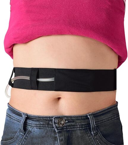 PD Belt for Peritoneal Dialysis Catheter - Stretchy, Breathable Abdominal Holder - Adjustable for Secure Dialysis Line & Peg G Feeding Tube - Peg Tube Supplies (Black) in Saudi Arabia