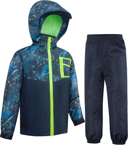SWISSWELL Kids Rain Suit Boys Girls Raincoat Jacket and Pants Set Lightweight Waterproof Windbreakers Raincoat in Kuwait
