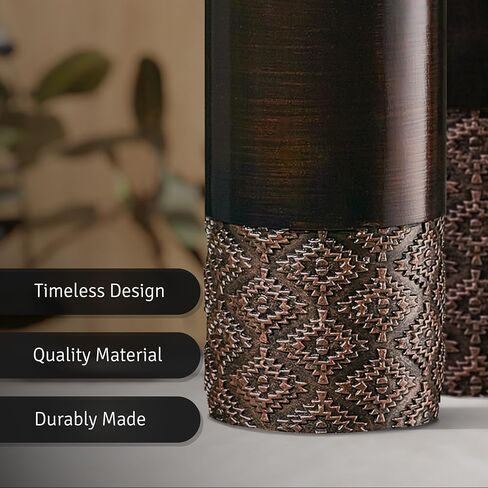 Creative Scents Dublin Brown Vases Set of 3 Home Decor Vases, Mantel Decor, Premium Décor, Centerpiece Table Decorations for Your Dining Table, Living Room, Office, Bathroom, Shelf Decor - Home Decor in Saudi Arabia