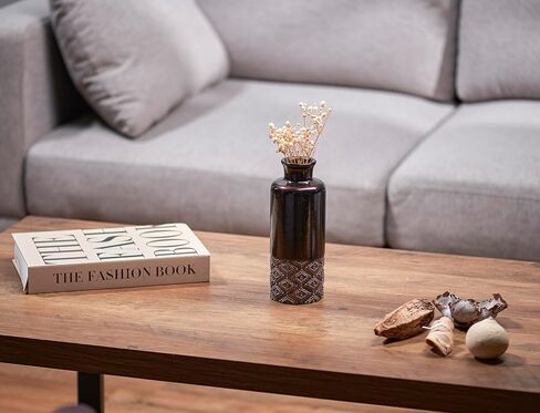 Creative Scents Dublin Brown Vases Set of 3 Home Decor Vases, Mantel Decor, Premium Décor, Centerpiece Table Decorations for Your Dining Table, Living Room, Office, Bathroom, Shelf Decor - Home Decor in Saudi Arabia