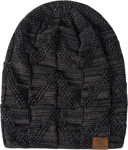 قبعة شتوية للرجال من PAGE ONE قبعة جمجمة مبطنة بالصوف الدافئ قبعة فضفاضة متماسكة in Kuwait