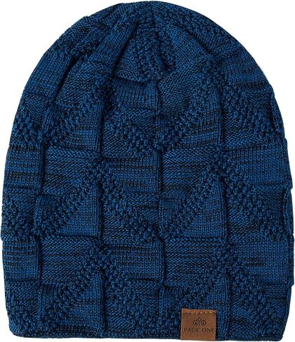 PAGE ONE Mens Winter Slouchy Beanie Warm Fleece Lined Skull Cap Baggy Cable Knit Hat in Saudi Arabia