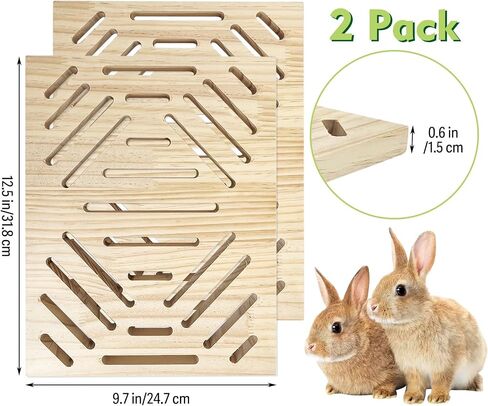 Tfwadmx Rabbit Wooden Foot Pad Bunny Scratch Board Anti-Skid Toys Cage Grinding Claws and Teeth Deck for Small Animals Ferret hilla Cat in Kuwait