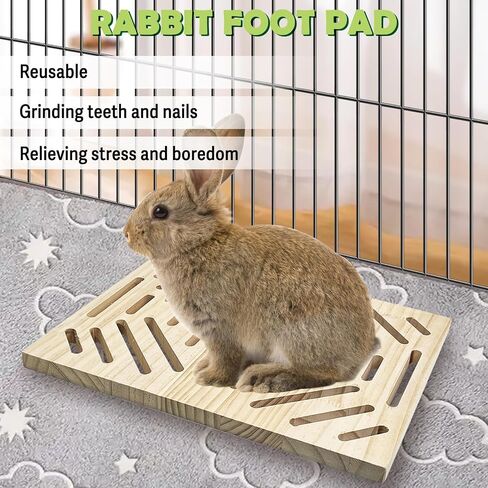Tfwadmx Rabbit Wooden Foot Pad Bunny Scratch Board Anti-Skid Toys Cage Grinding Claws and Teeth Deck for Small Animals Ferret hilla Cat in Kuwait