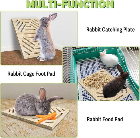 Tfwadmx Rabbit Wooden Foot Pad Bunny Scratch Board Anti-Skid Toys Cage Grinding Claws and Teeth Deck for Small Animals Ferret hilla Cat in Kuwait