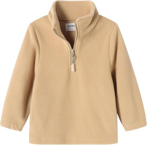 Mud Kingdom Boys Girls Quarter Zip Sweatshirt Polar Fleece Long Sleeve Shirts Mock Neck Fall Pullover Tops in Kuwait