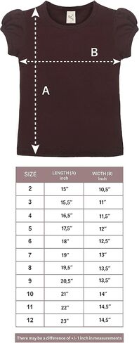 Lilax Girls' Basic Short Puff Sleeve Round Neck Cotton T-Shirt in Saudi Arabia