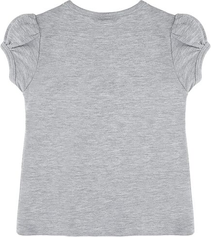 Lilax Girls' Basic Short Puff Sleeve Round Neck Cotton T-Shirt in Saudi Arabia