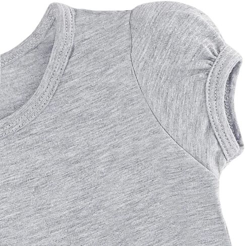Lilax Girls' Basic Short Puff Sleeve Round Neck Cotton T-Shirt in Saudi Arabia
