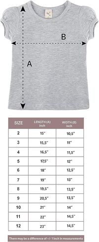 Lilax Girls' Basic Short Puff Sleeve Round Neck Cotton T-Shirt in Saudi Arabia