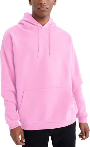 Solid Men's Hoodies Athletic Sweatshirt Fleece Lined Hoodie Midweight Long Sleeve Kangaroo Pockets Size M to 3XL in Saudi Arabia
