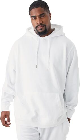 Solid Men's Hoodies Athletic Sweatshirt Fleece Lined Hoodie Midweight Long Sleeve Kangaroo Pockets Size M to 3XL in Saudi Arabia