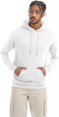 Solid Men's Hoodies Athletic Sweatshirt Fleece Lined Hoodie Midweight Long Sleeve Kangaroo Pockets Size M to 3XL in Saudi Arabia
