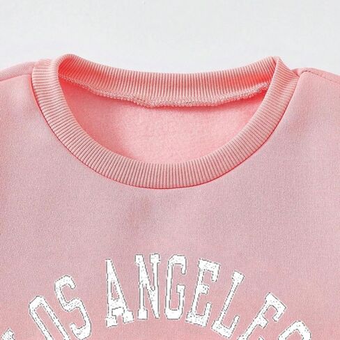 Girls Long Sleeve Sweatshirts Letter Graphic Hoodie Sweater and Sweatpants 2 Piece Outfits Fall Sweatsuits Tracksuit in Saudi Arabia