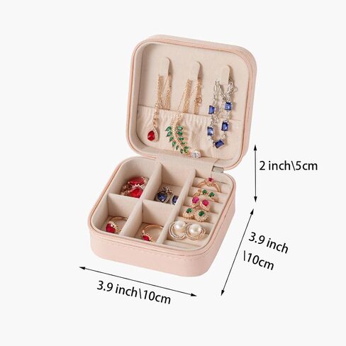 Travel Jewelry Case, Jewelry Organizer Box, Jewelry Organizer Jewelry Travel Organizer Small Jewelry Organizer Ring Organizer Necklace Organizer Earring Organizer Box - Pink in Saudi Arabia