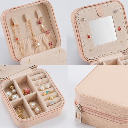Travel Jewelry Case, Jewelry Organizer Box, Jewelry Organizer Jewelry Travel Organizer Small Jewelry Organizer Ring Organizer Necklace Organizer Earring Organizer Box - Pink in Saudi Arabia