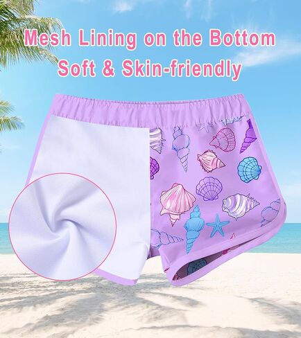 Vogseek 4-10T Girls Rashguard 2 Pieces Long Sleeve Swimsuit Swimwear with Shorts in Saudi Arabia