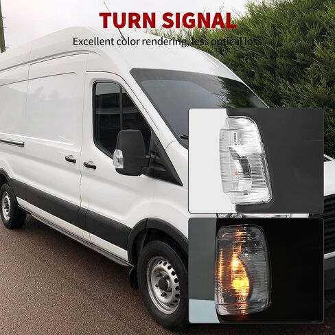 YITAMOTOR مرآة باب جانبية للراكب الأيمن متوافقة مع 2015 2016 2017 2018 2019 2020 2021 Ford Transit 150 250 350 350 HD قوة تسخين يدوية قابلة للطي LED ضوء إشارة الانعطاف محكم باللون الأسود in Kuwait
