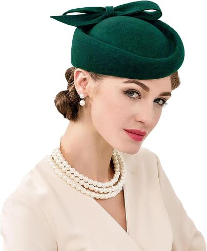 British Style Pillbox Hat Women Church Wedding Winter Vintage Fascinator Beret 100% Wool Felt Hat with Veil in Saudi Arabia