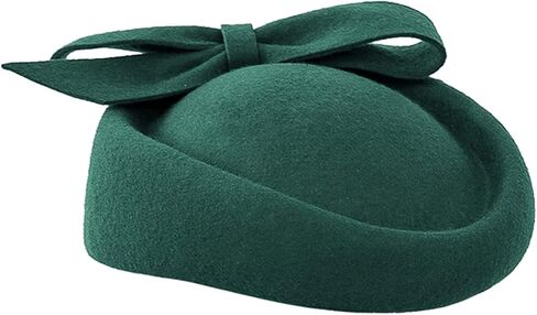 British Style Pillbox Hat Women Church Wedding Winter Vintage Fascinator Beret 100% Wool Felt Hat with Veil in Saudi Arabia