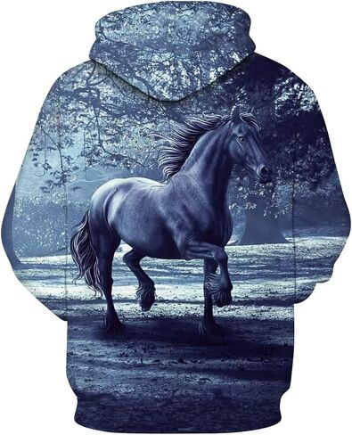 Novelty Horse 3D Print Hoodie Animal Hoodies Sweatshirt Pullover for Men Women in Saudi Arabia