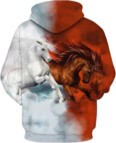 Novelty Horse 3D Print Hoodie Animal Hoodies Sweatshirt Pullover for Men Women in Saudi Arabia