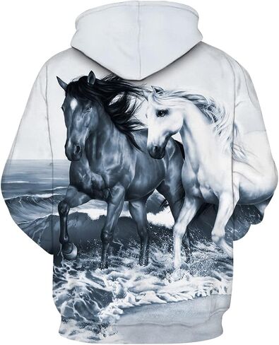 Novelty Horse 3D Print Hoodie Animal Hoodies Sweatshirt Pullover for Men Women in Saudi Arabia