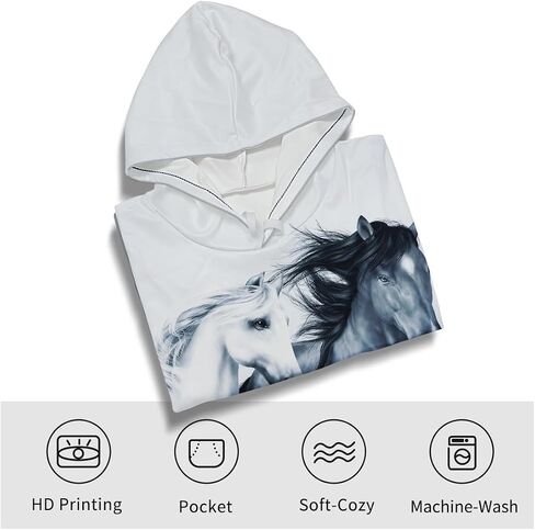 Novelty Horse 3D Print Hoodie Animal Hoodies Sweatshirt Pullover for Men Women in Saudi Arabia