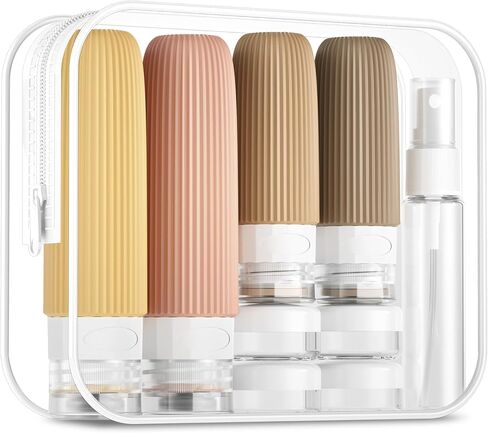 16 Pack Travel Bottles Set, TSA Approved Leak Proof Silicone Squeezable Containers for Toiletries, Refillable Travel Accessories for Conditioner, Shampoo, Lotion & Body Wash Accessories in Saudi Arabia