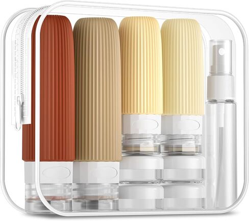16 Pack Travel Bottles Set, TSA Approved Leak Proof Silicone Squeezable Containers for Toiletries, Refillable Travel Accessories for Conditioner, Shampoo, Lotion & Body Wash Accessories in Saudi Arabia