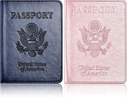 Eoehro 2Pack Passport Holder Wallet Cover Case, Travel Essentials for Women and Men in Kuwait