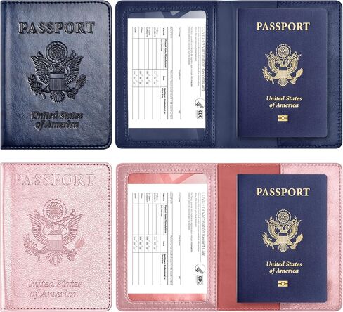 Eoehro 2Pack Passport Holder Wallet Cover Case, Travel Essentials for Women and Men in Kuwait