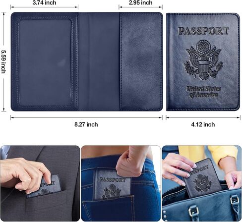 Eoehro 2Pack Passport Holder Wallet Cover Case, Travel Essentials for Women and Men in Kuwait