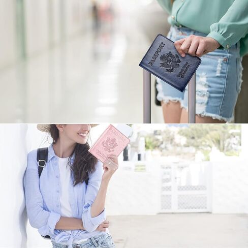 Eoehro 2Pack Passport Holder Wallet Cover Case, Travel Essentials for Women and Men in Kuwait