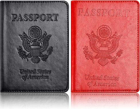 Eoehro 2Pack Passport Holder Wallet Cover Case, Travel Essentials for Women and Men in Kuwait