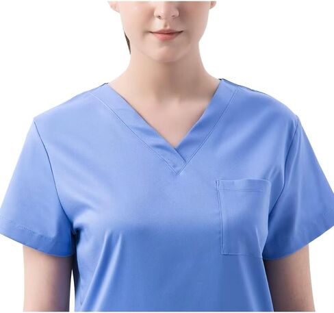 Scrubs for Women Set V-Neck Scrub Top & Cargo Pants Skin-friendly Women Scrubs Stretch Workwear with Multi Pockets in Saudi Arabia