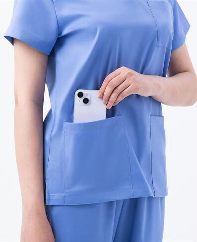 Scrubs for Women Set V-Neck Scrub Top & Cargo Pants Skin-friendly Women Scrubs Stretch Workwear with Multi Pockets in Saudi Arabia