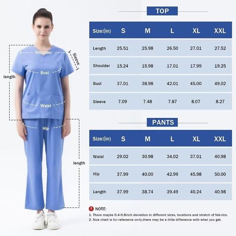 Scrubs for Women Set V-Neck Scrub Top & Cargo Pants Skin-friendly Women Scrubs Stretch Workwear with Multi Pockets in Saudi Arabia