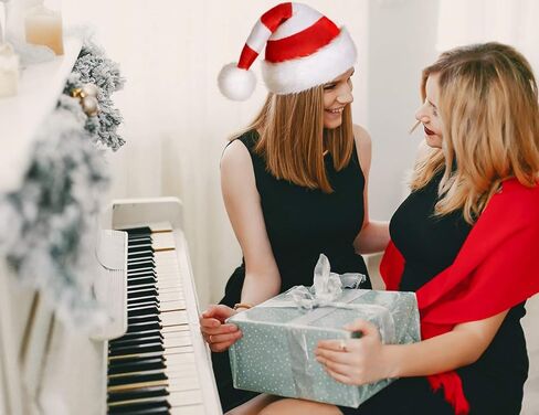 Phyxin سانتا قبعة شريطية قبعة عيد الميلاد الكبار القطيفة قبعة سانتا كلوز عيد الميلاد الأبيض in Kuwait