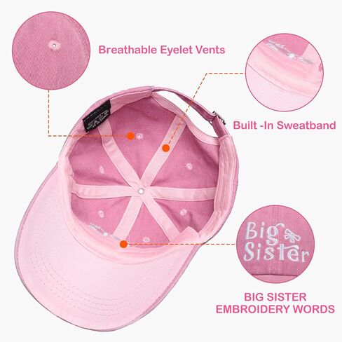 Cute Embroidered Baseball Cap for Kids Age 3-8, Funny Adjustable Cotton Embroidery Hat for Boys Girls in Kuwait