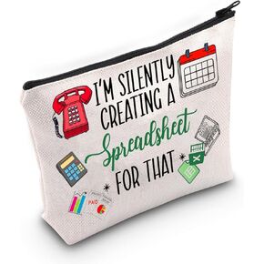 JNIAP Accountant Makeup Bag Data Analyst Gift I'm Silently Creating a Spreadsheet CPA Accountant Gift Bookkeeper Gifts (I'M SILENTLY)