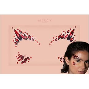 MERCY LONDON Devil Face Jewel All In One Face Jewels Costume Accessories